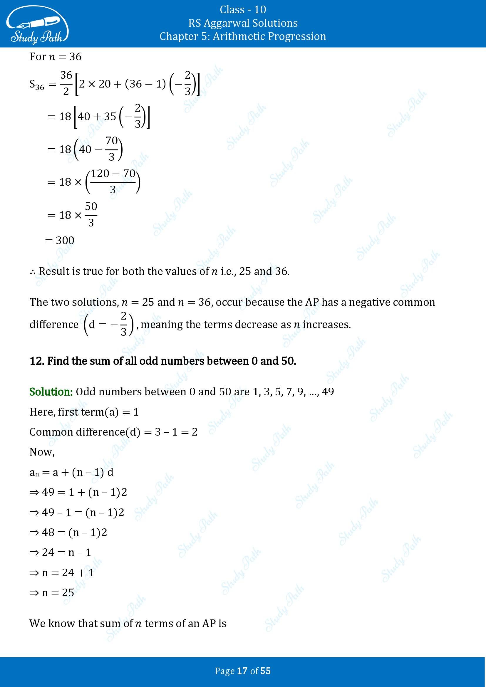 RS Aggarwal Solutions for Class 10 Chapter 5 Arithmetic Progression Exercise 5C 00017