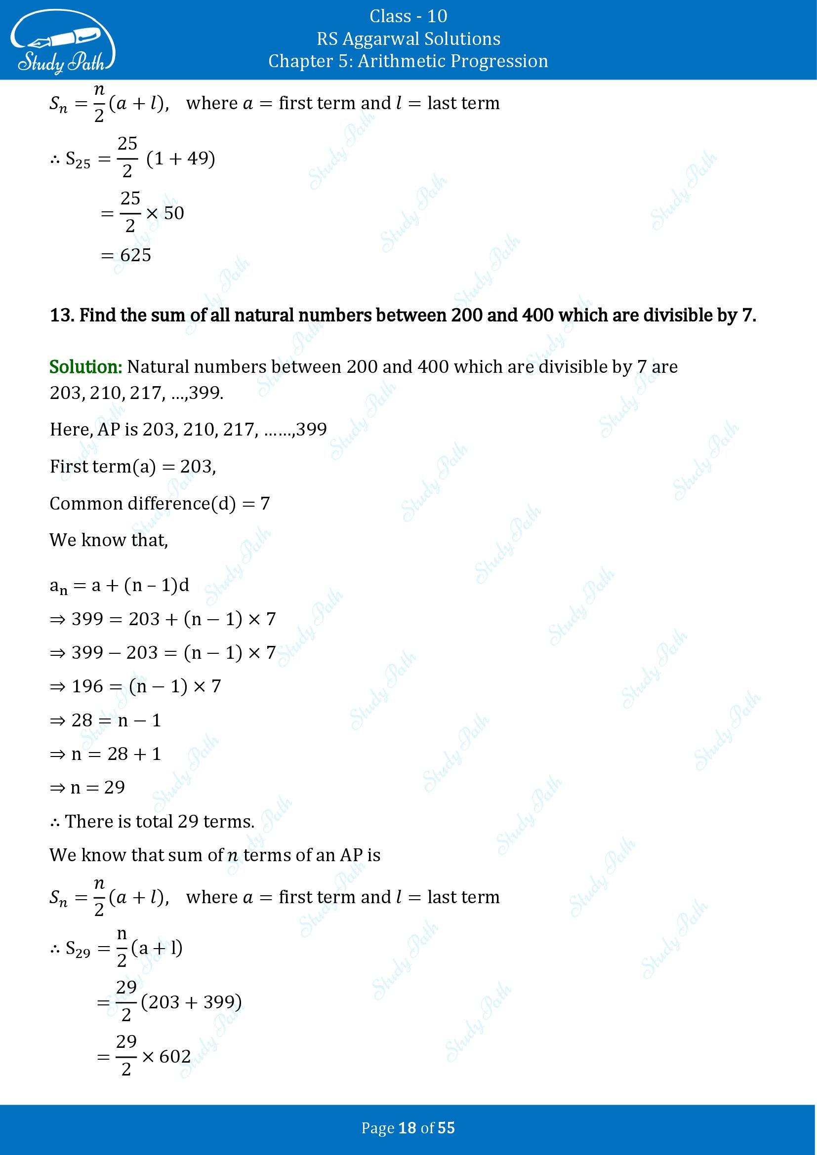 RS Aggarwal Solutions for Class 10 Chapter 5 Arithmetic Progression Exercise 5C 00018