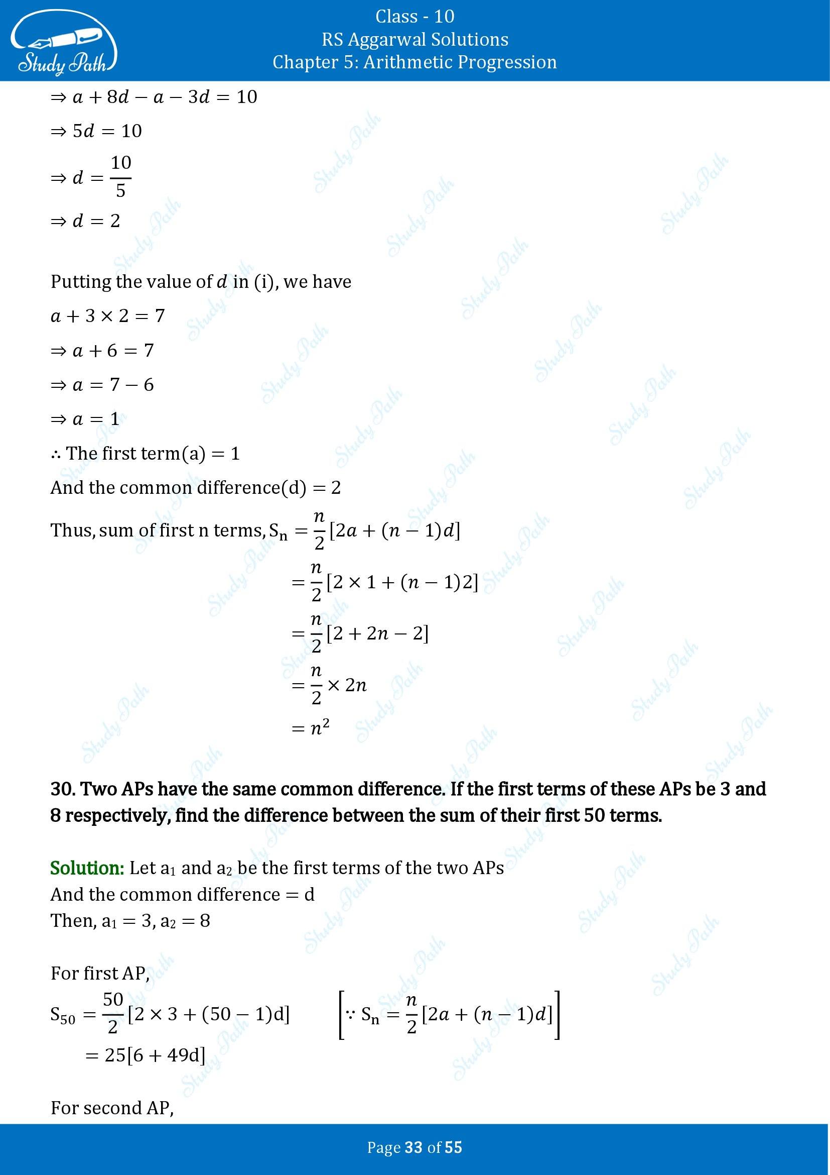 RS Aggarwal Solutions for Class 10 Chapter 5 Arithmetic Progression Exercise 5C 00033
