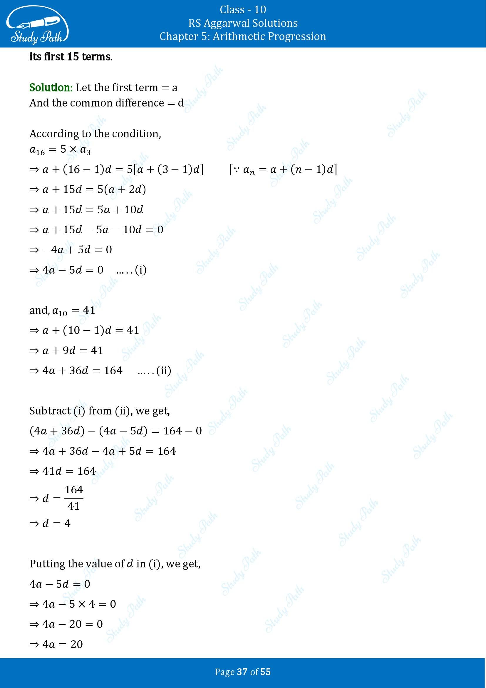 RS Aggarwal Solutions for Class 10 Chapter 5 Arithmetic Progression Exercise 5C 00037