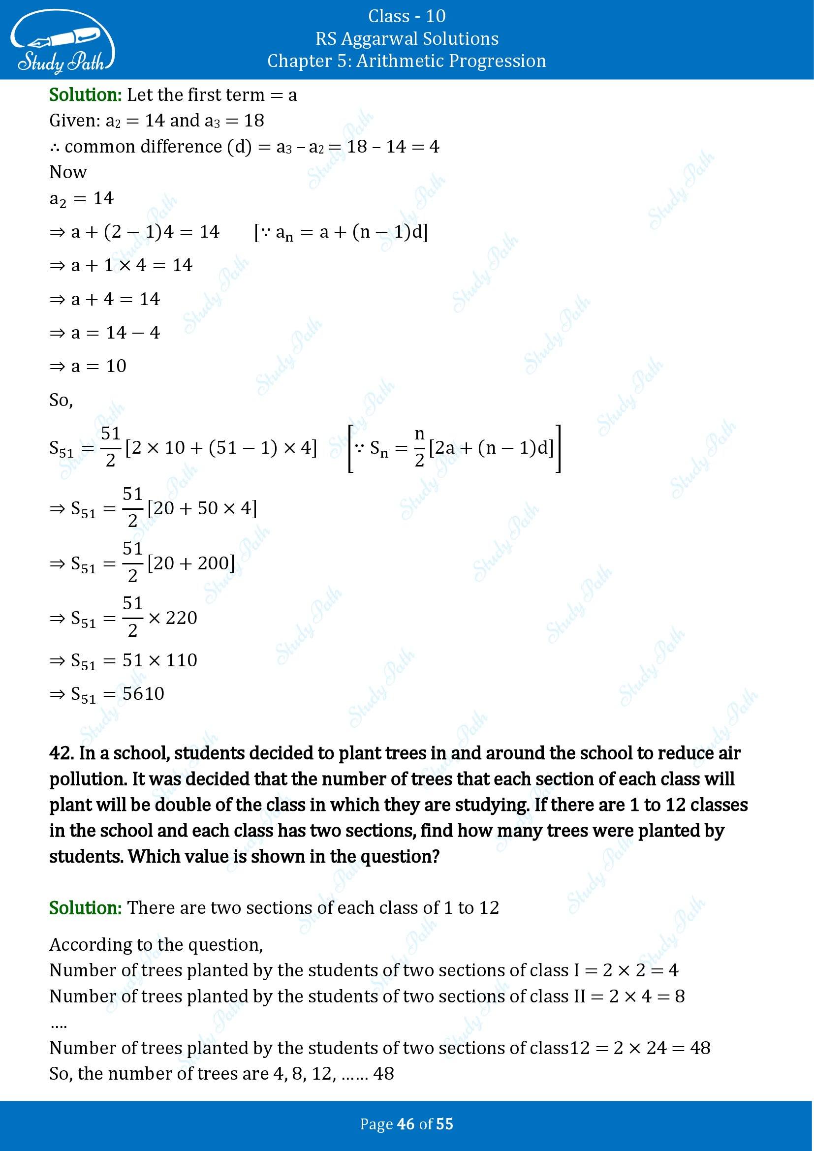 RS Aggarwal Solutions for Class 10 Chapter 5 Arithmetic Progression Exercise 5C 00046