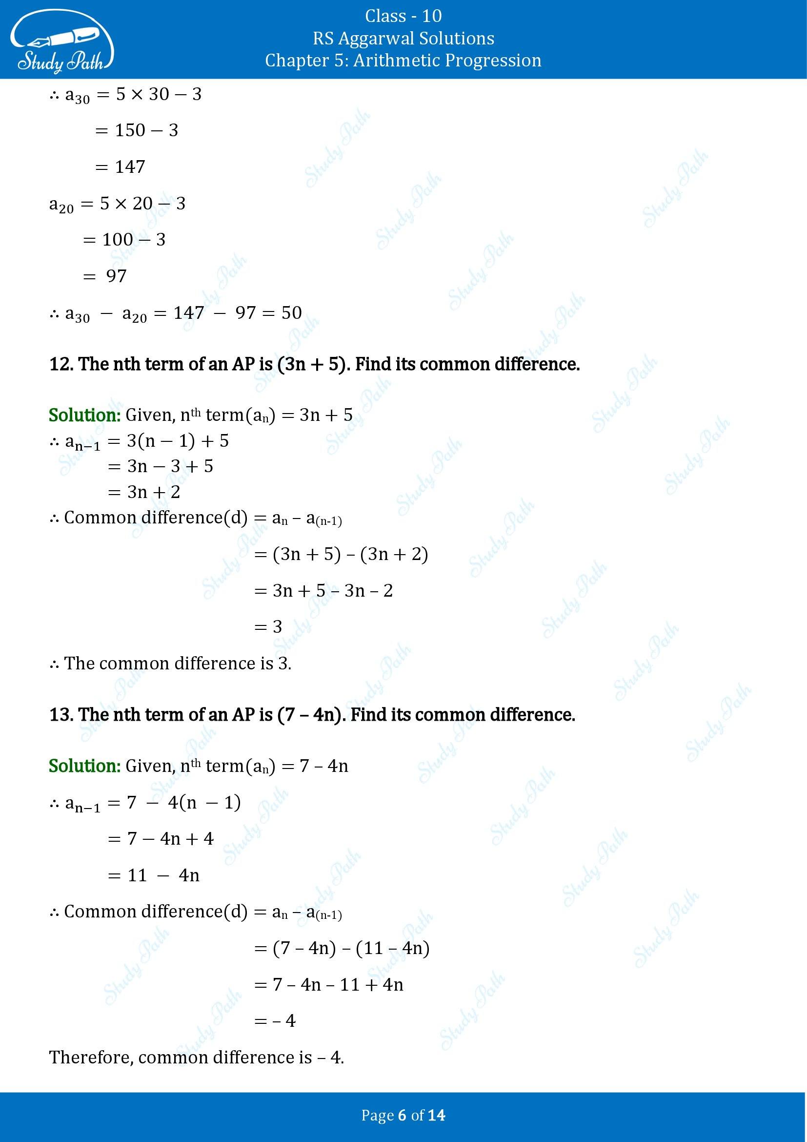 RS Aggarwal Solutions for Class 10 Chapter 5 Arithmetic Progression Exercise 5D 00006
