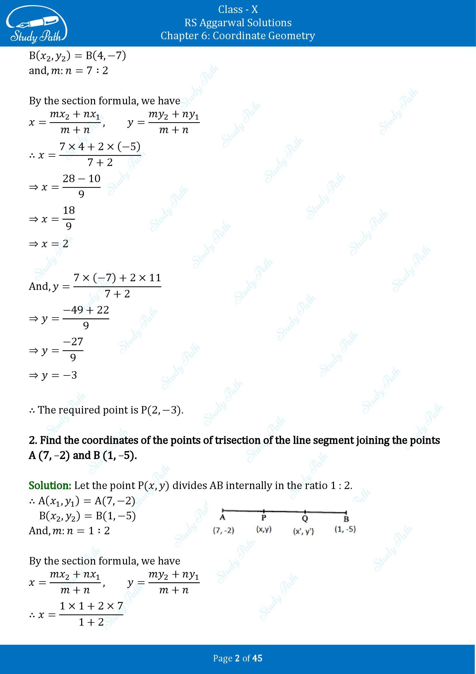 RS Aggarwal Solutions for Class 10 Chapter 6 Coordinate Geometry Exercise 6B 00002