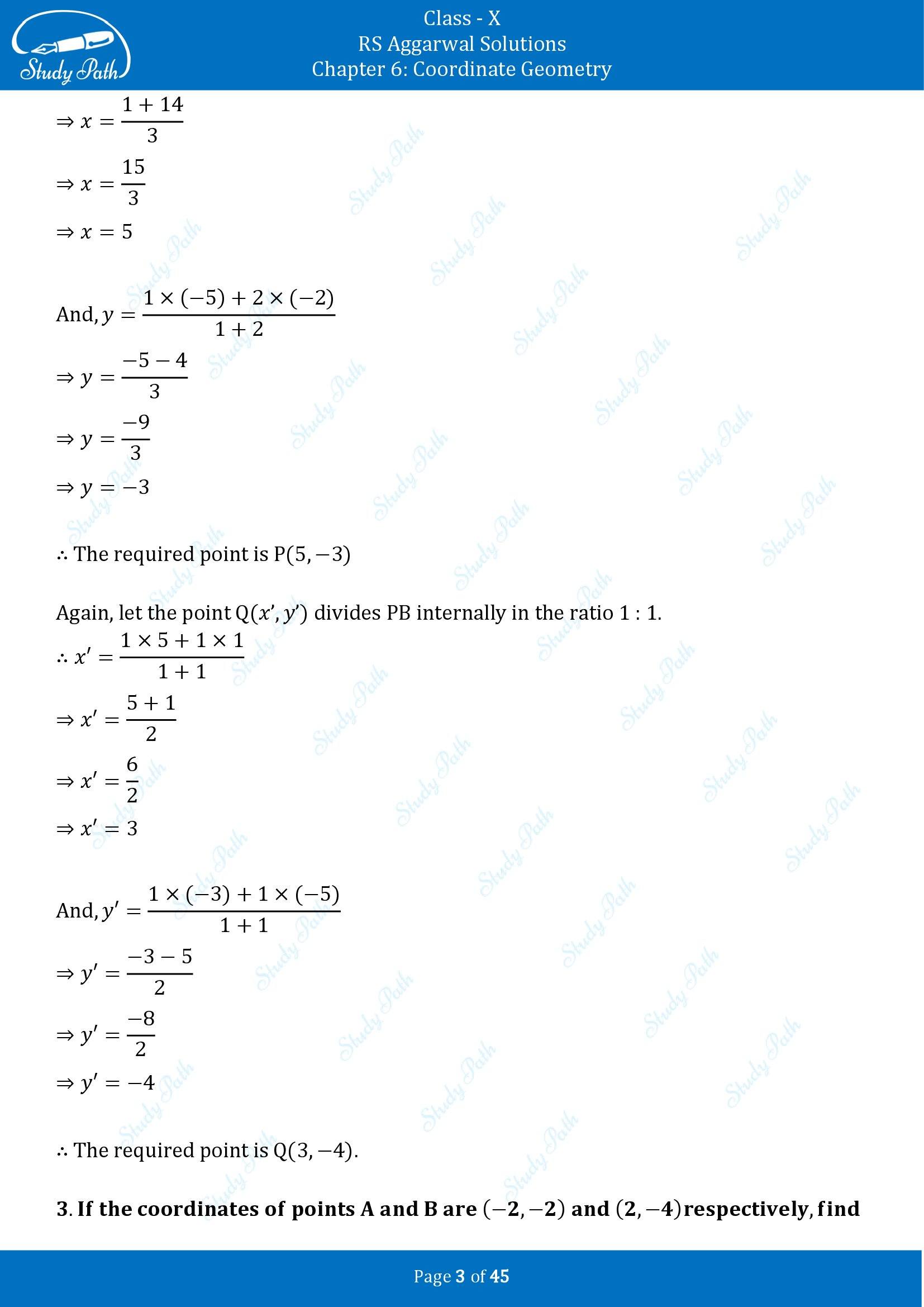RS Aggarwal Solutions for Class 10 Chapter 6 Coordinate Geometry Exercise 6B 00003