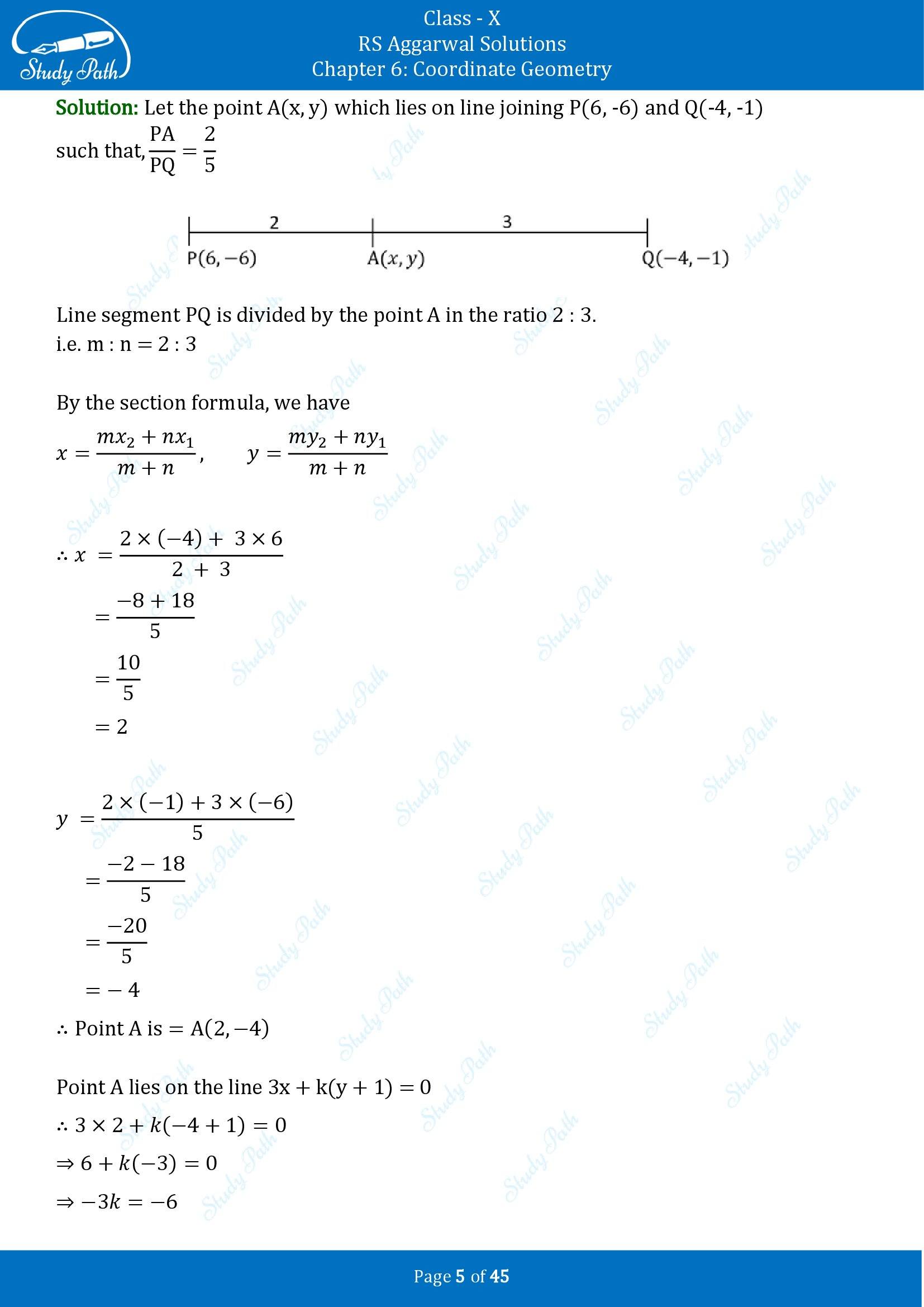 RS Aggarwal Solutions for Class 10 Chapter 6 Coordinate Geometry Exercise 6B 00005