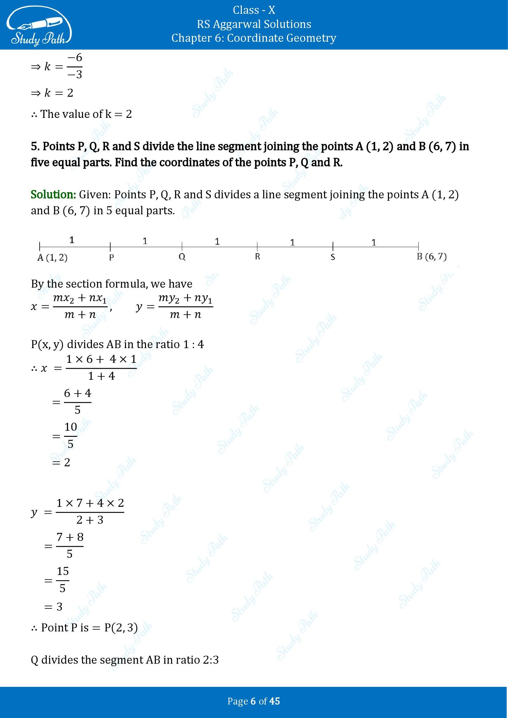RS Aggarwal Solutions for Class 10 Chapter 6 Coordinate Geometry Exercise 6B 00006