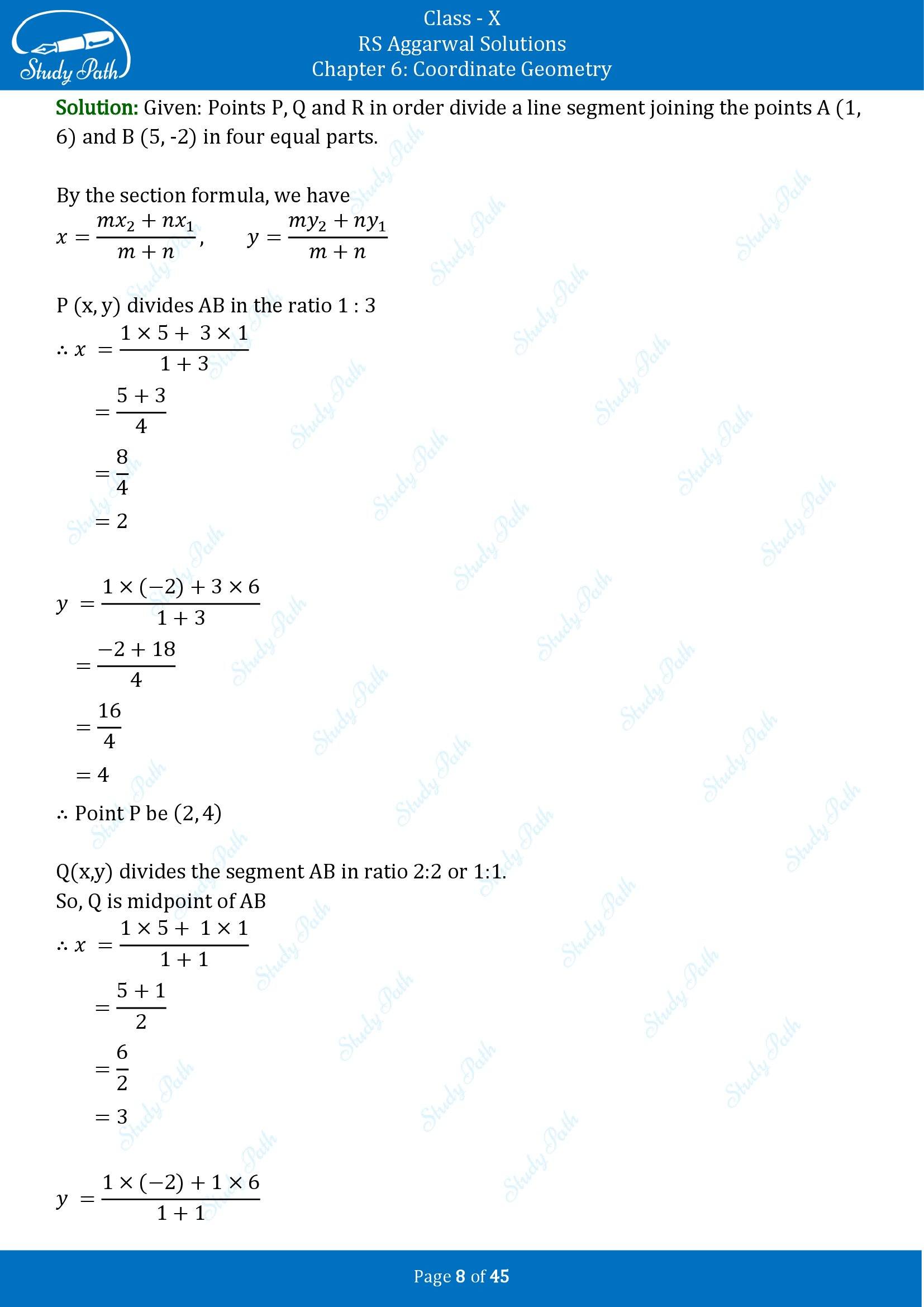RS Aggarwal Solutions for Class 10 Chapter 6 Coordinate Geometry Exercise 6B 00008
