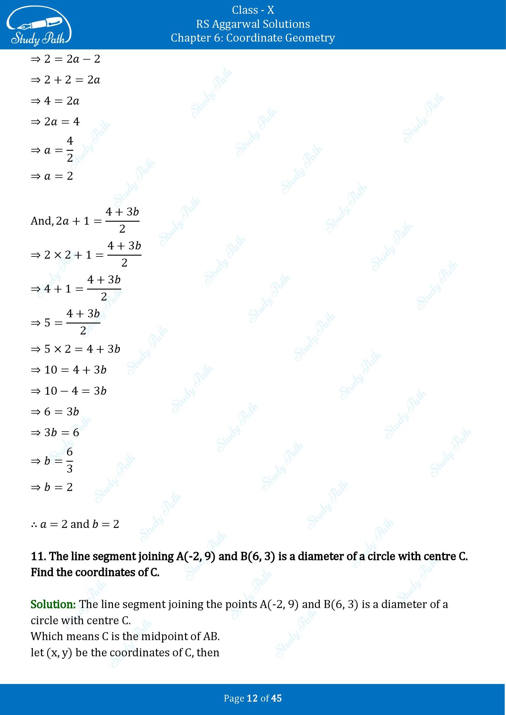RS Aggarwal Solutions for Class 10 Chapter 6 Coordinate Geometry Exercise 6B 00012