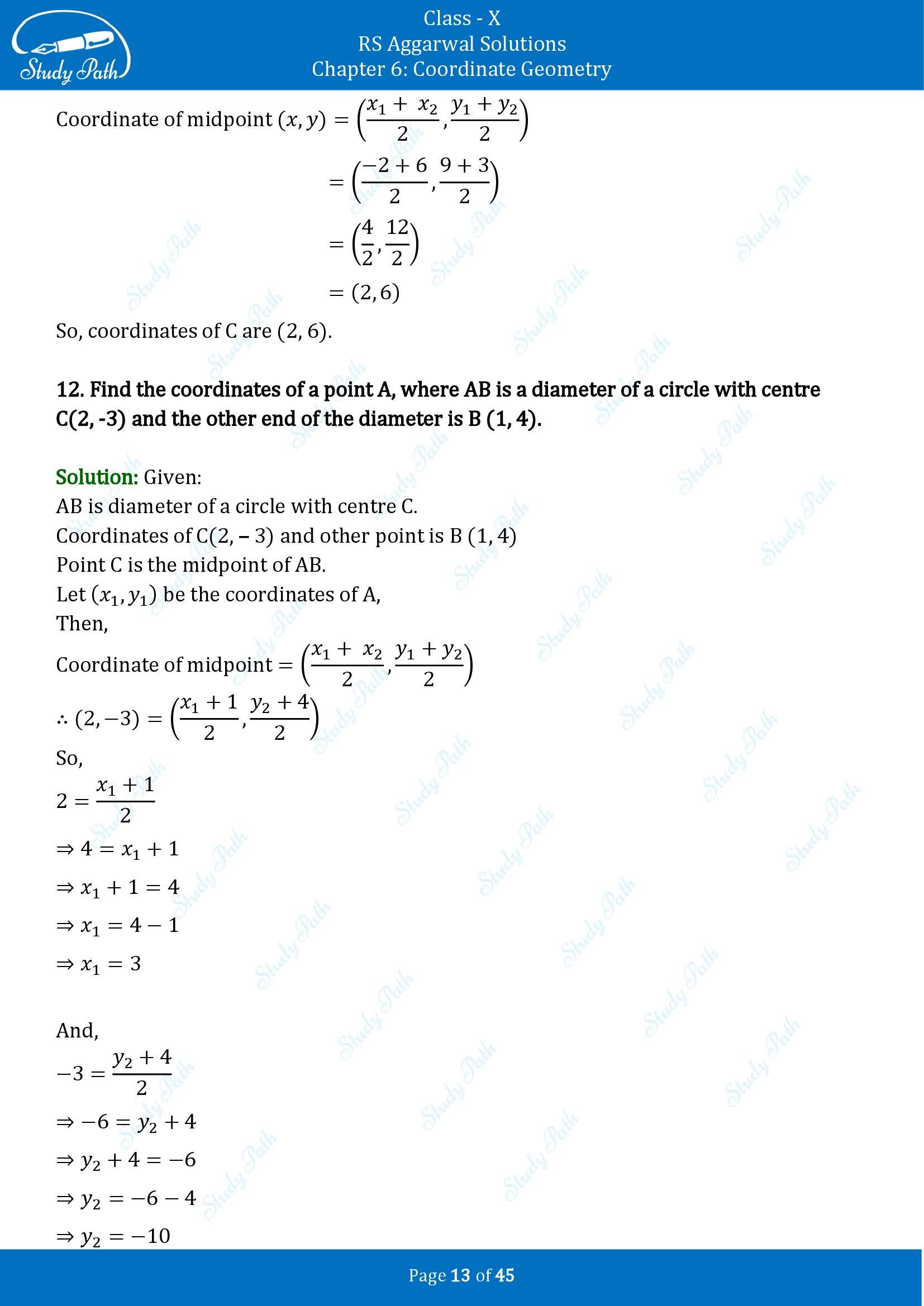 RS Aggarwal Solutions for Class 10 Chapter 6 Coordinate Geometry Exercise 6B 00013