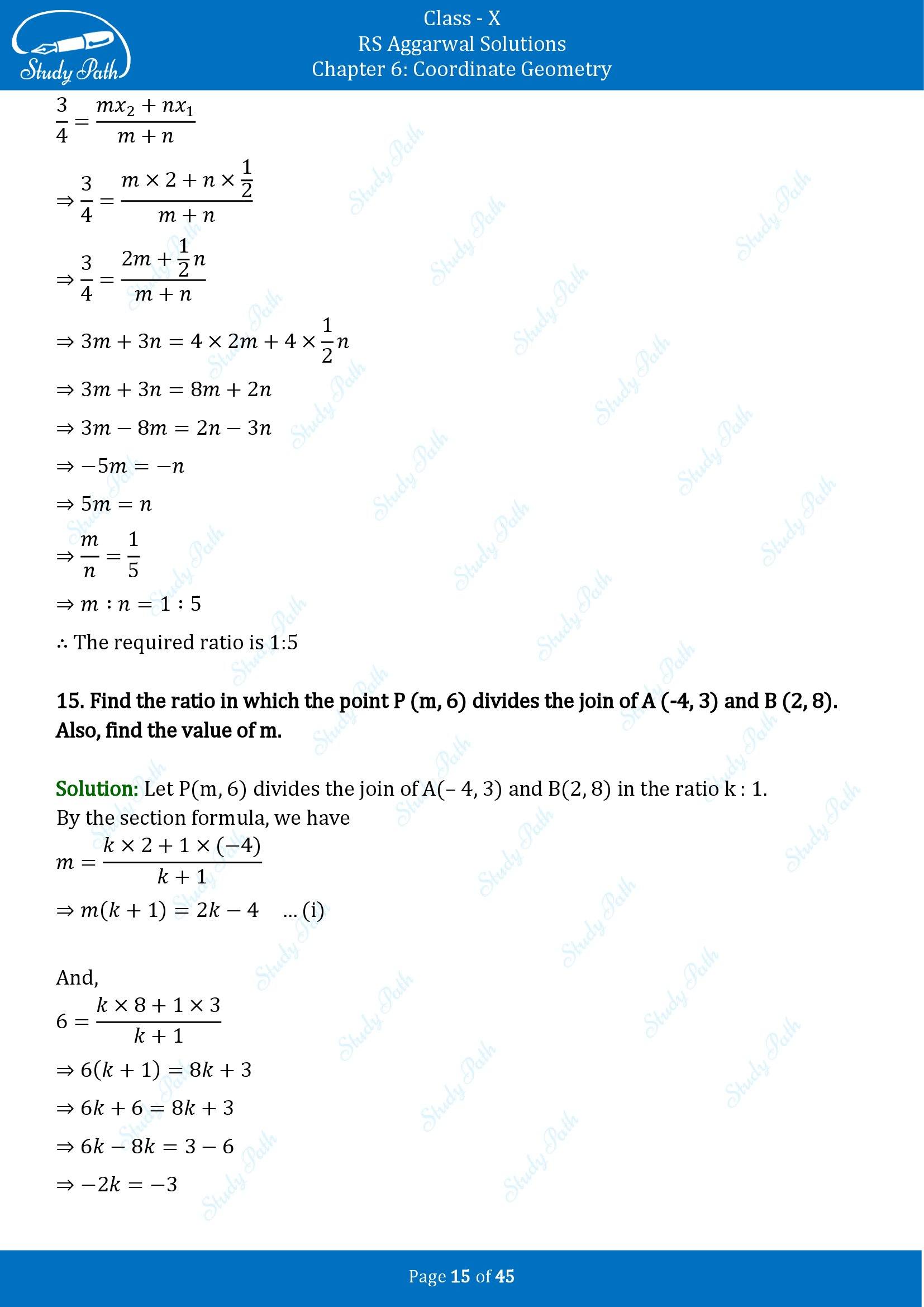 RS Aggarwal Solutions for Class 10 Chapter 6 Coordinate Geometry Exercise 6B 00015