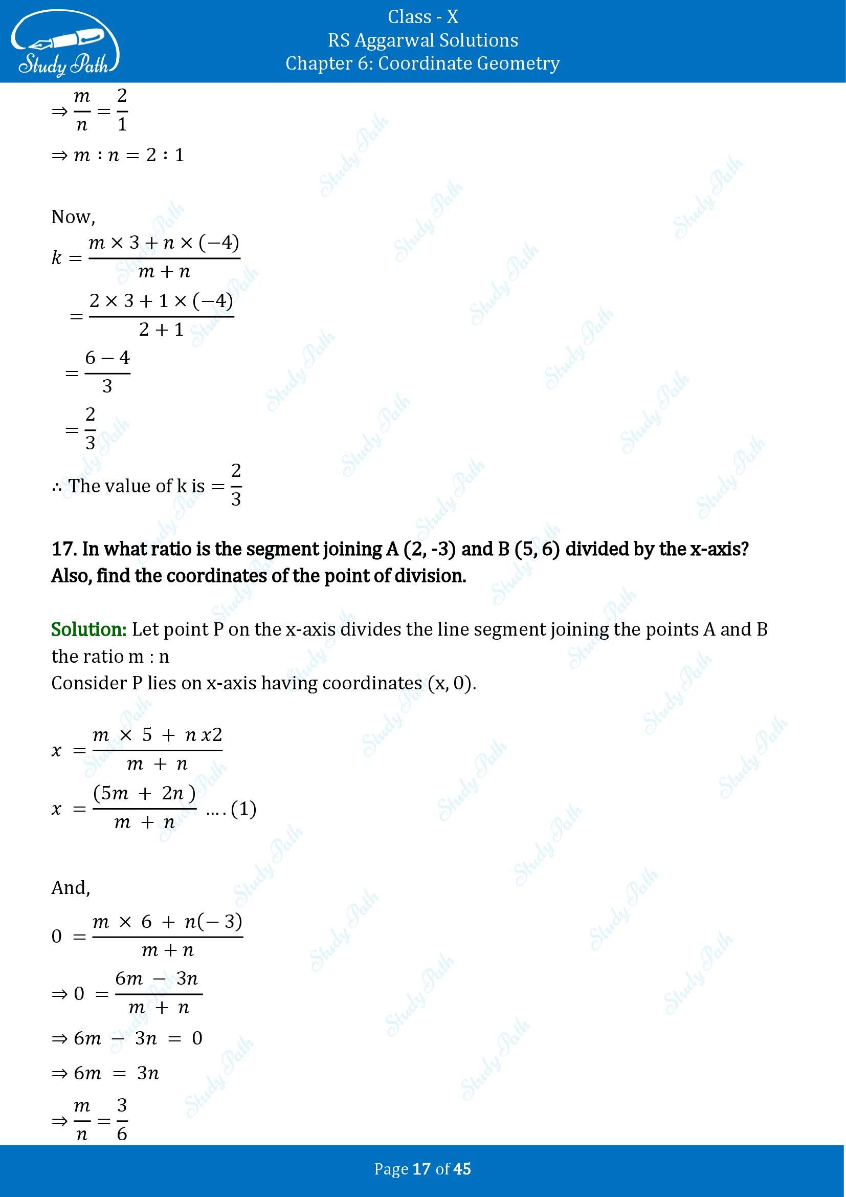 RS Aggarwal Solutions for Class 10 Chapter 6 Coordinate Geometry Exercise 6B 00017