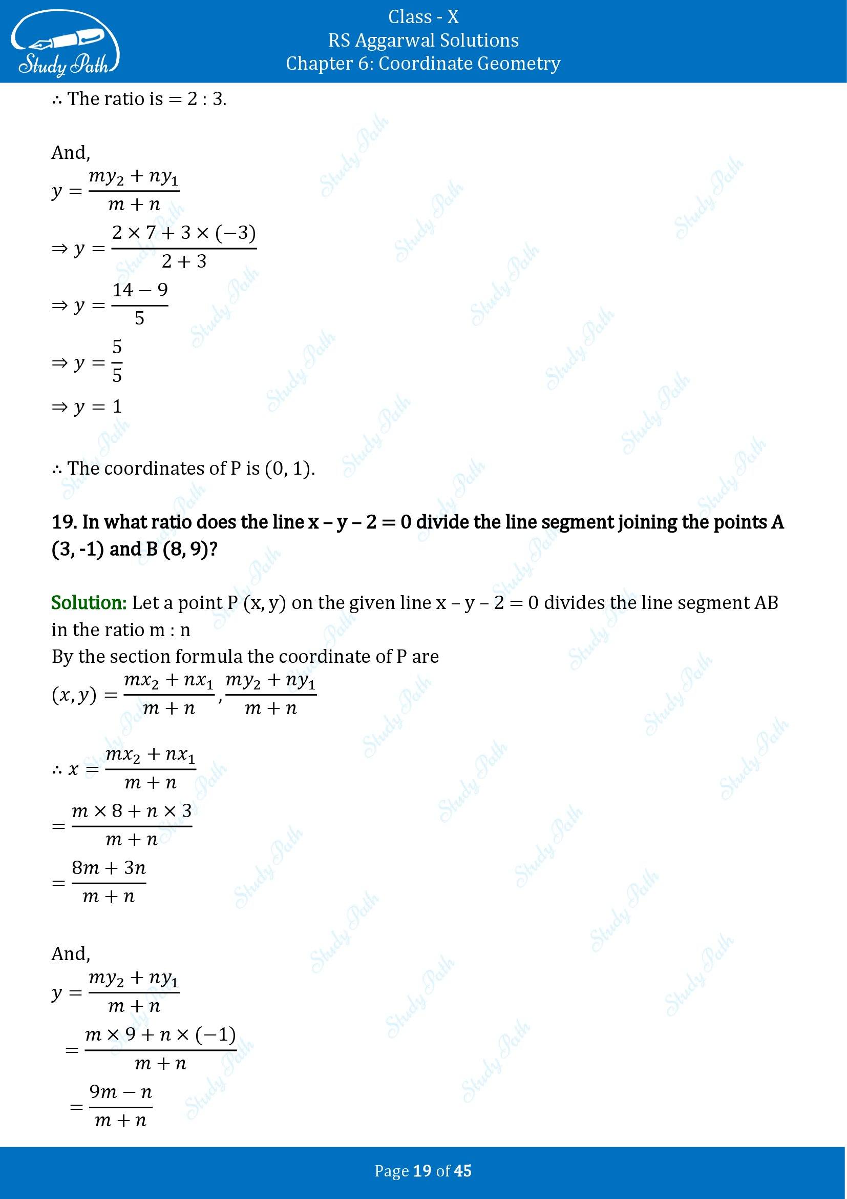 RS Aggarwal Solutions for Class 10 Chapter 6 Coordinate Geometry Exercise 6B 00019