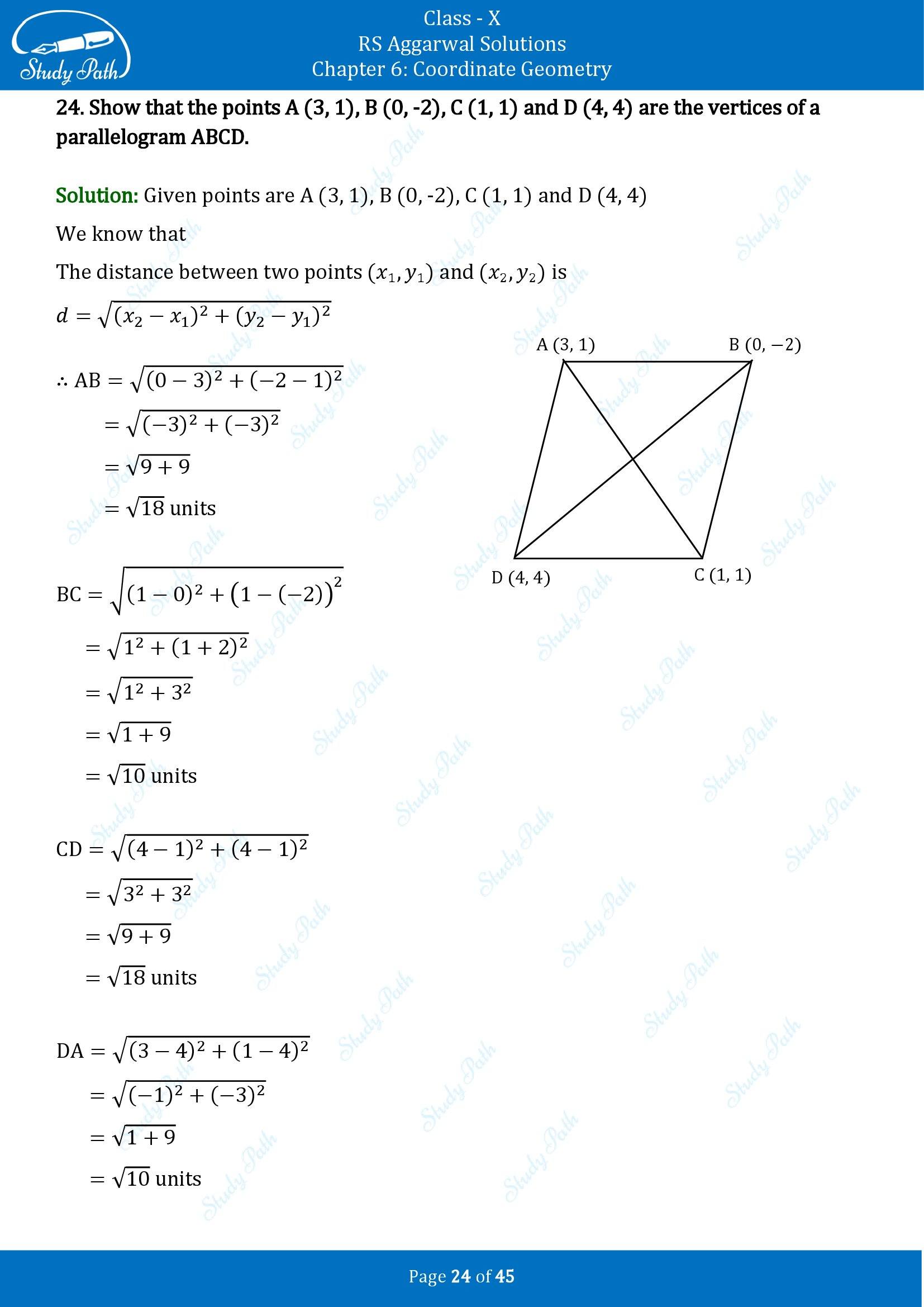 RS Aggarwal Solutions for Class 10 Chapter 6 Coordinate Geometry Exercise 6B 00024