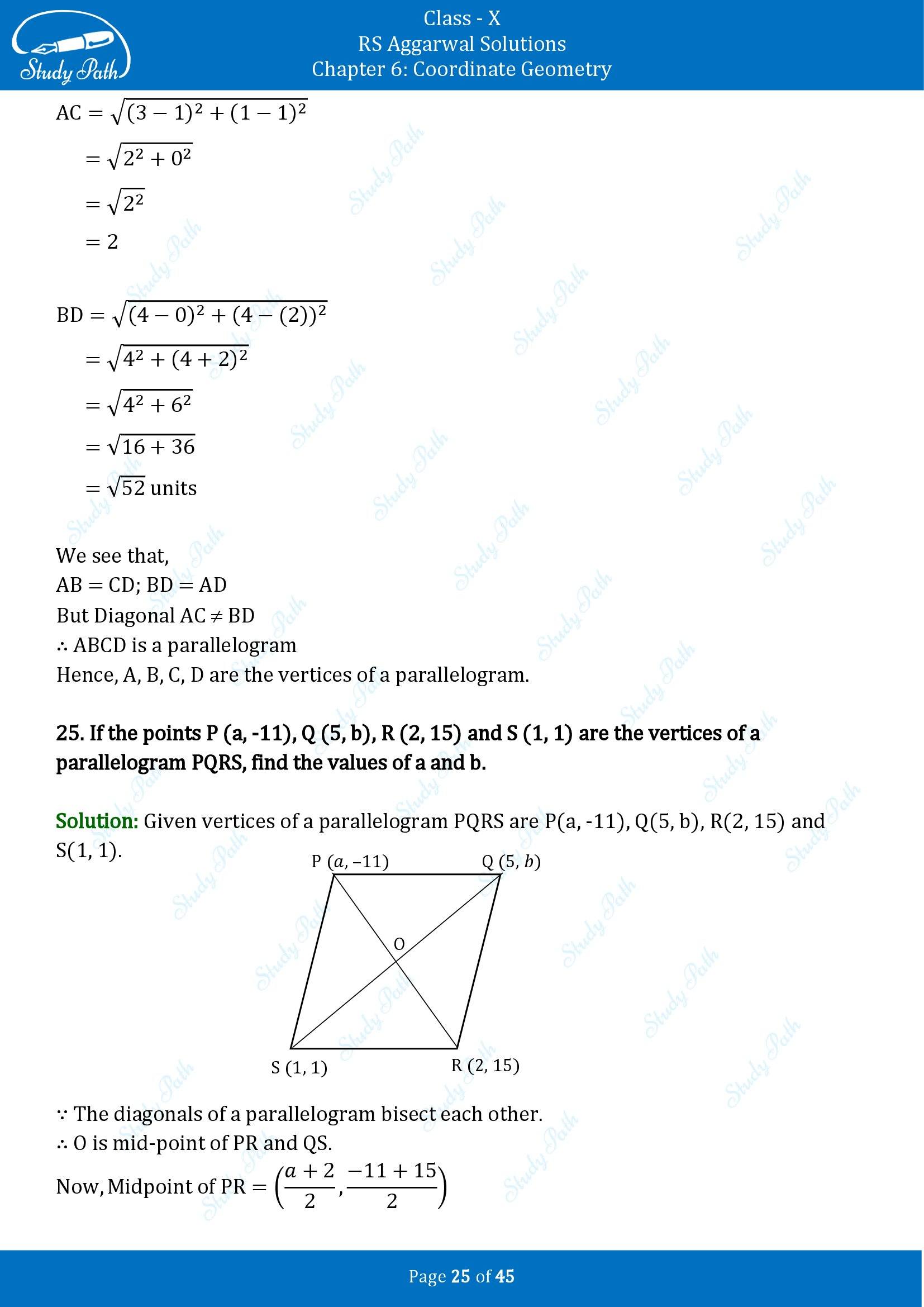 RS Aggarwal Solutions for Class 10 Chapter 6 Coordinate Geometry Exercise 6B 00025