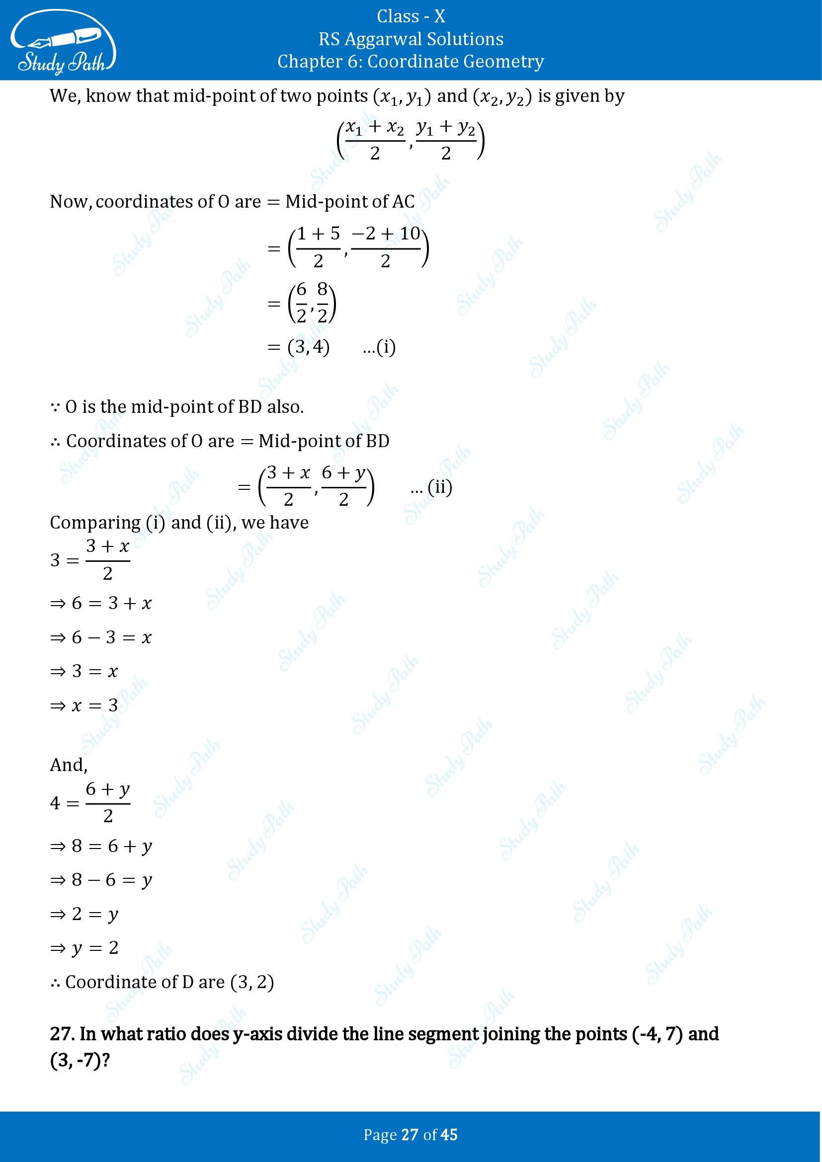 RS Aggarwal Solutions for Class 10 Chapter 6 Coordinate Geometry Exercise 6B 00027