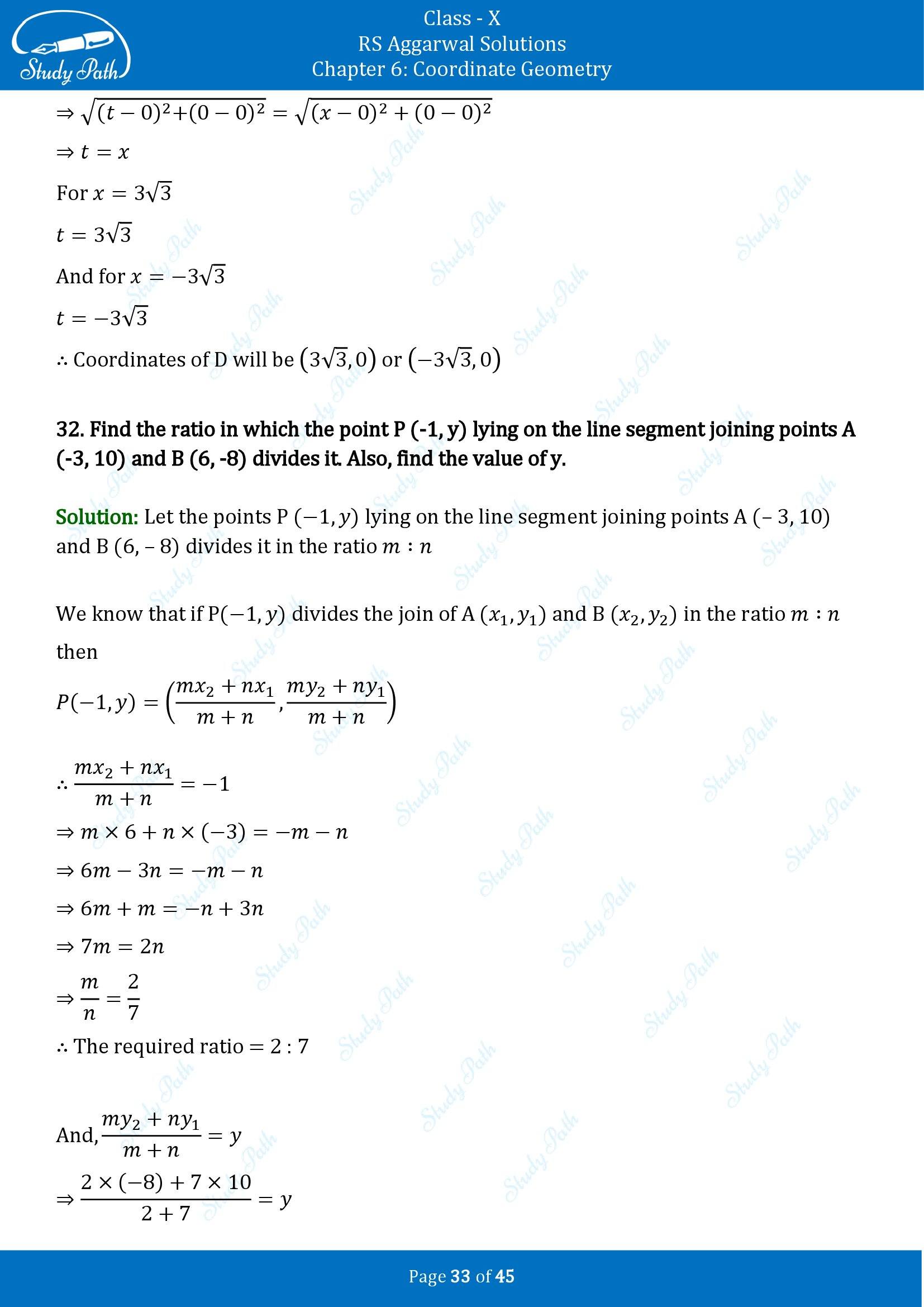 RS Aggarwal Solutions for Class 10 Chapter 6 Coordinate Geometry Exercise 6B 00033