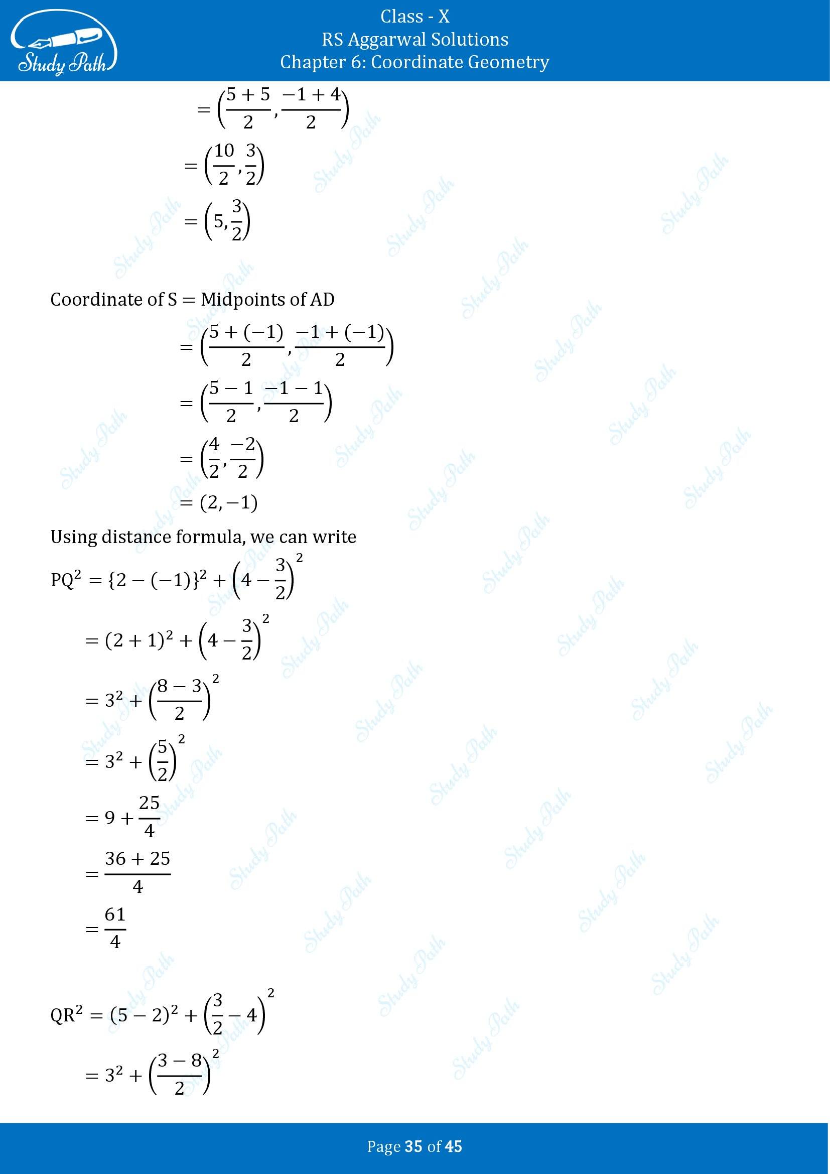 RS Aggarwal Solutions for Class 10 Chapter 6 Coordinate Geometry Exercise 6B 00035