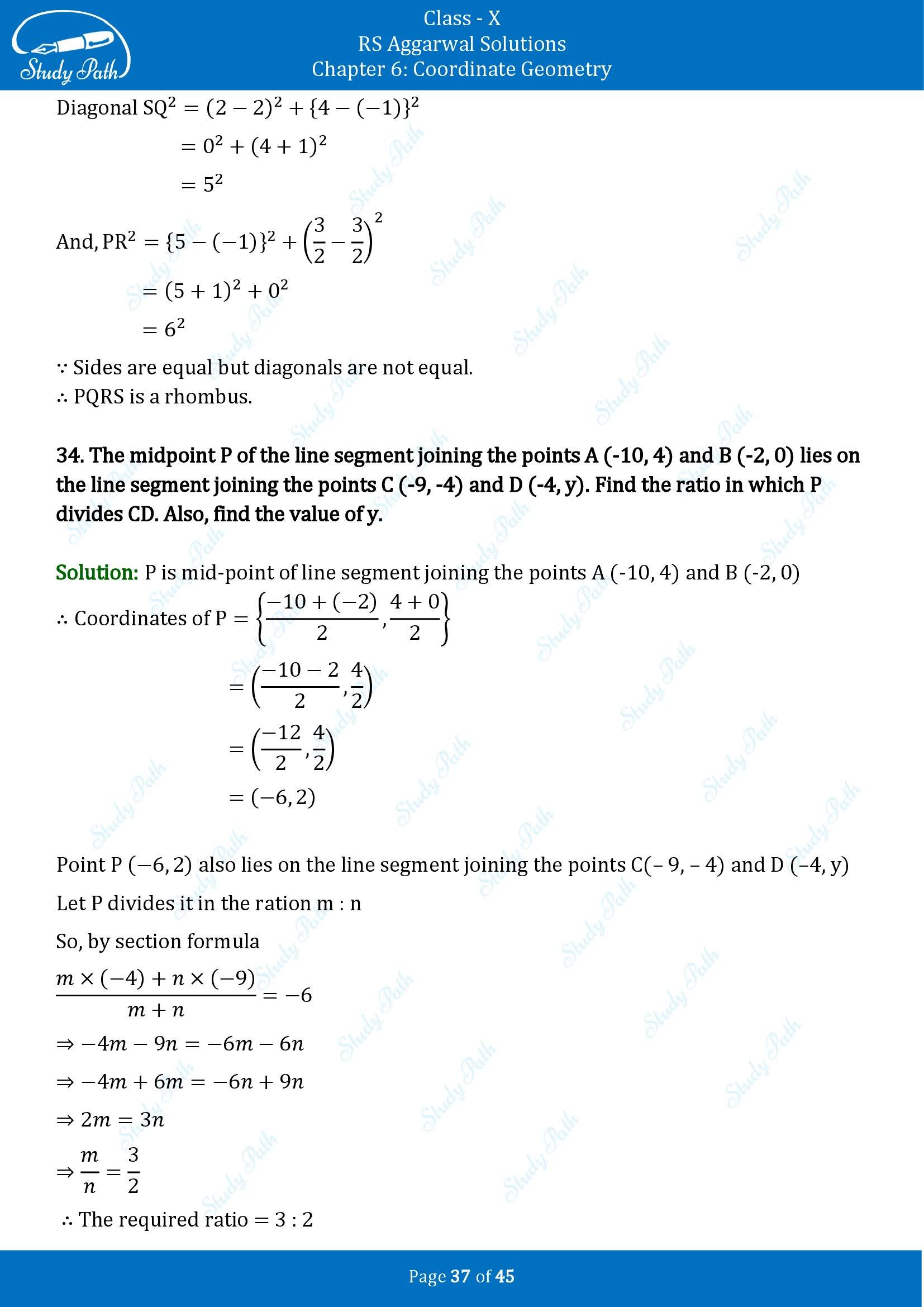 RS Aggarwal Solutions for Class 10 Chapter 6 Coordinate Geometry Exercise 6B 00037