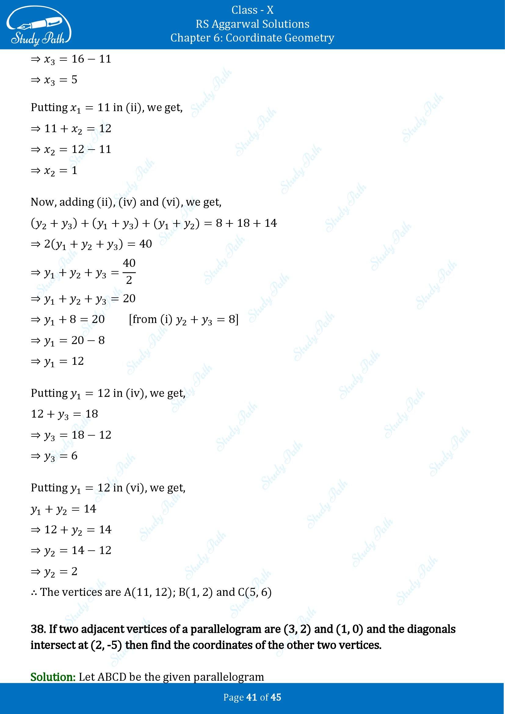 RS Aggarwal Solutions for Class 10 Chapter 6 Coordinate Geometry Exercise 6B 00041