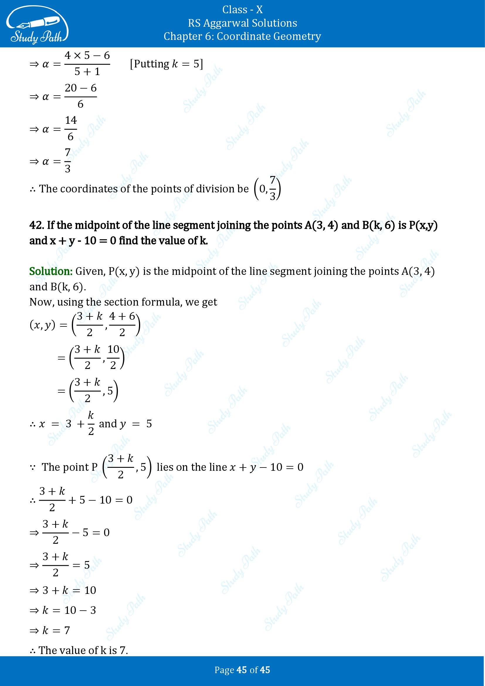 RS Aggarwal Solutions for Class 10 Chapter 6 Coordinate Geometry Exercise 6B 00045