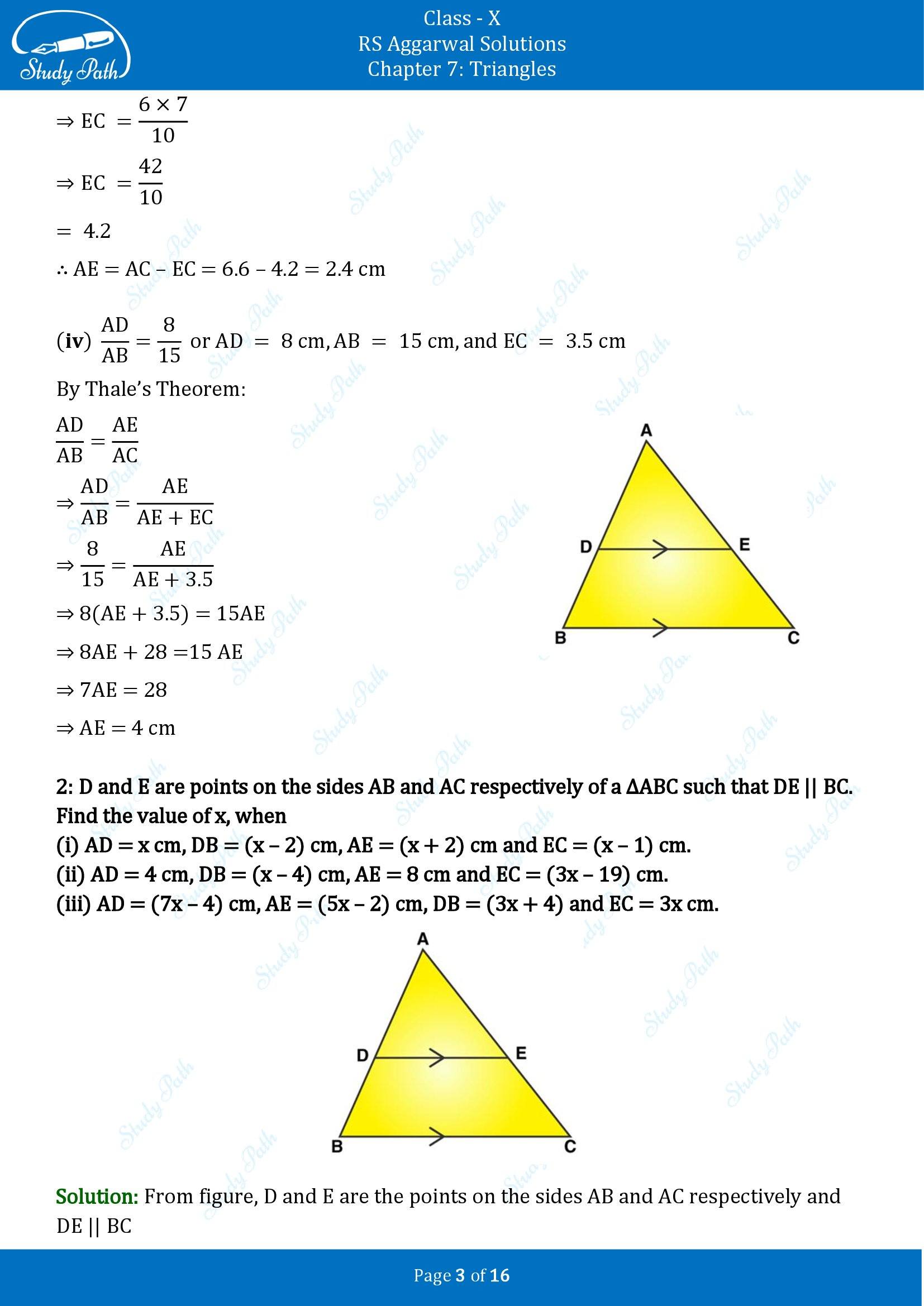 RS Aggarwal Solutions for Class 10 Chapter 7 Triangles Exercise 7A 00003