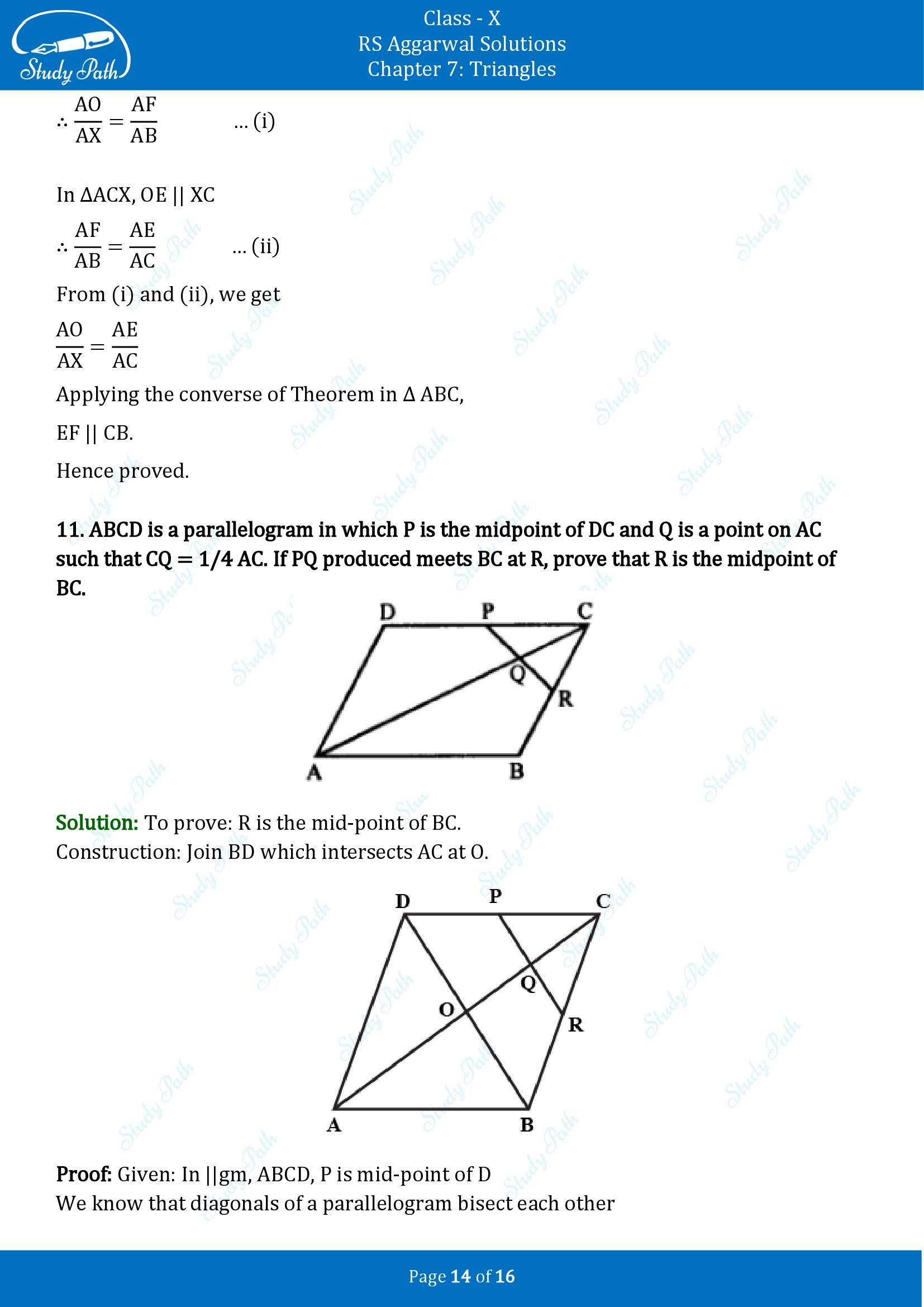RS Aggarwal Solutions for Class 10 Chapter 7 Triangles Exercise 7A 00014