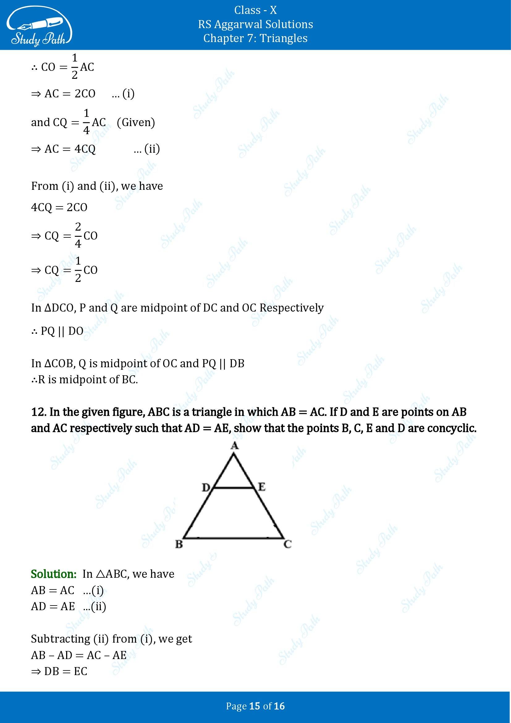 RS Aggarwal Solutions for Class 10 Chapter 7 Triangles Exercise 7A 00015