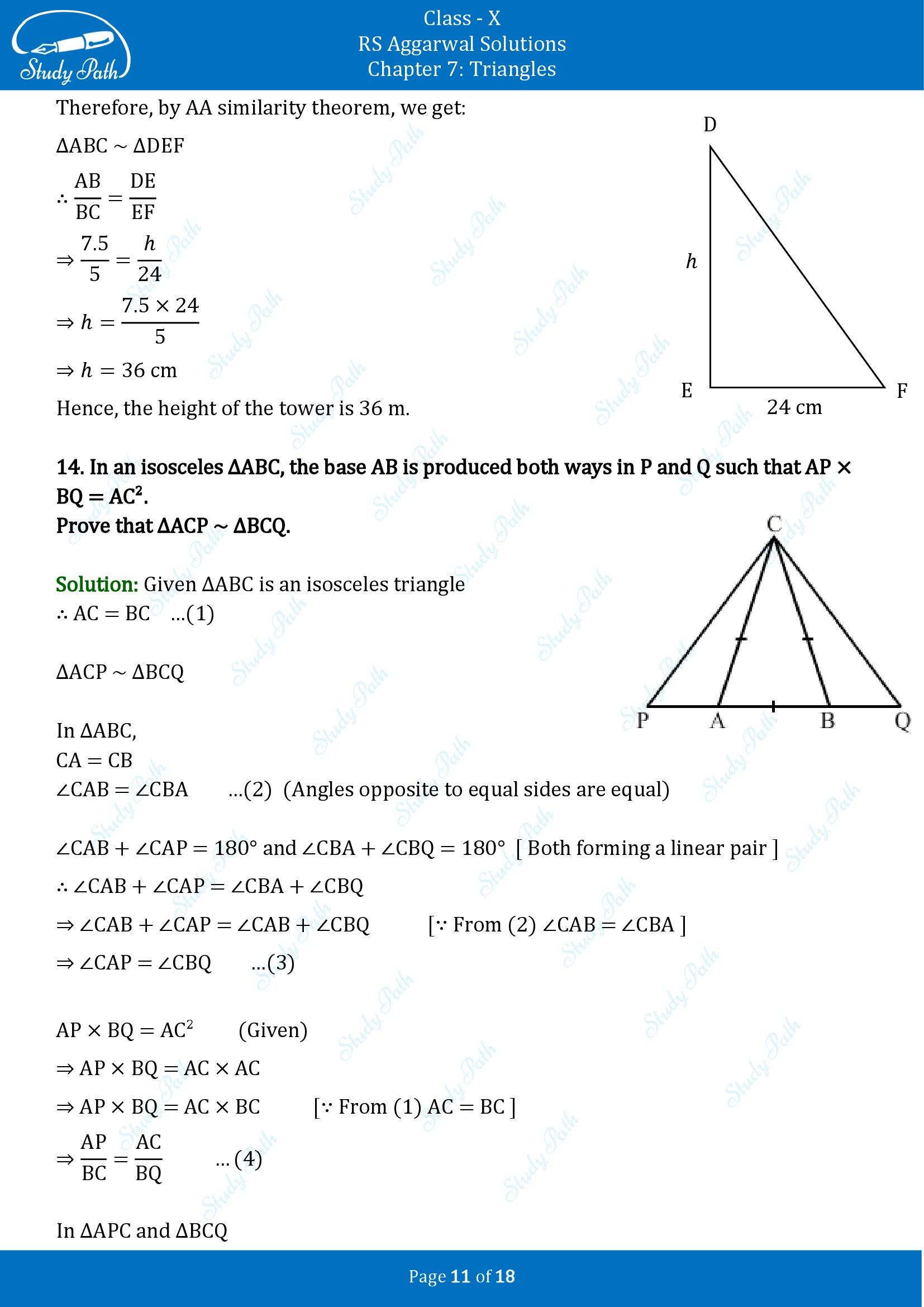 RS Aggarwal Solutions for Class 10 Chapter 7 Triangles Exercise 7B 00011