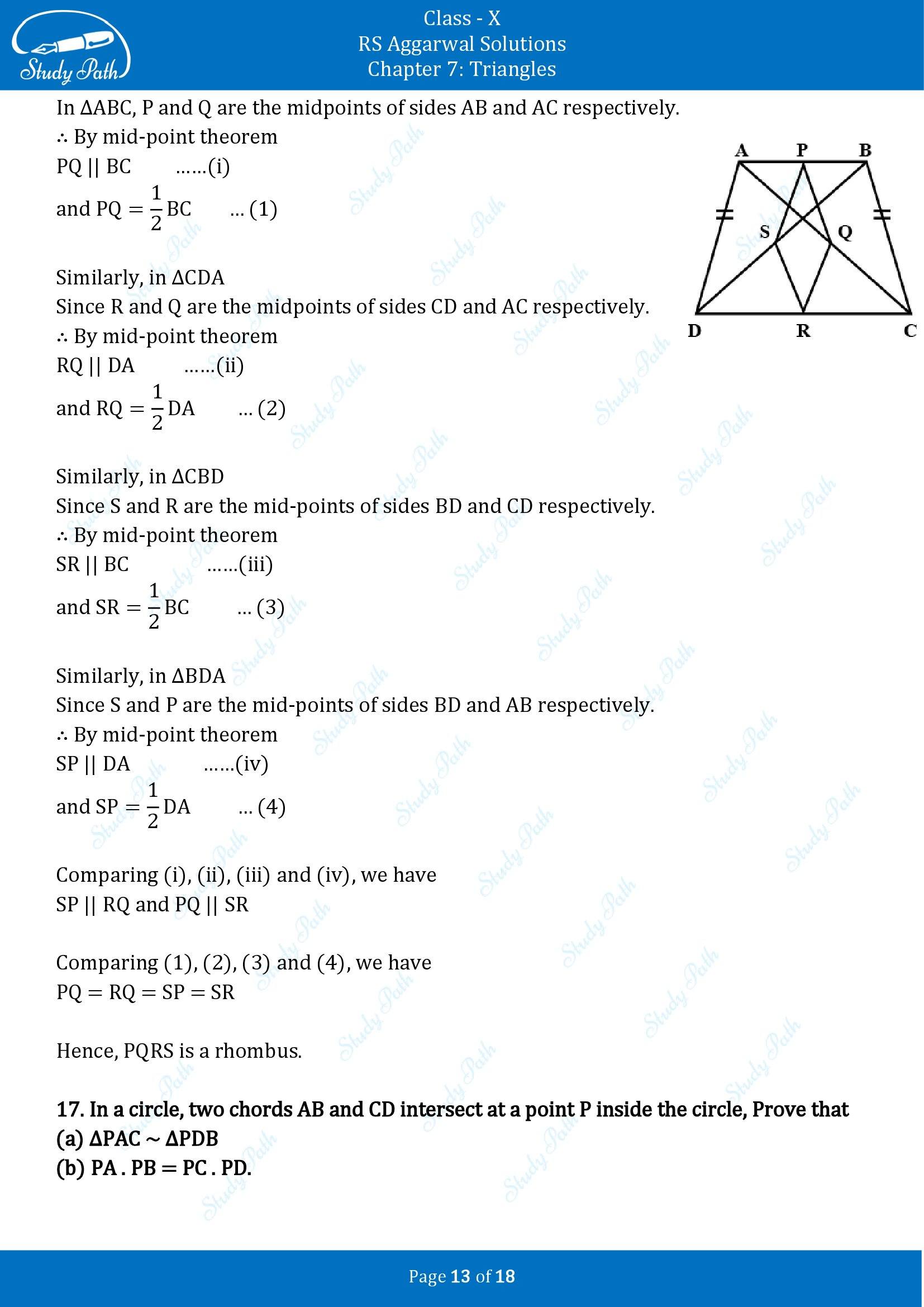 RS Aggarwal Solutions for Class 10 Chapter 7 Triangles Exercise 7B 00013