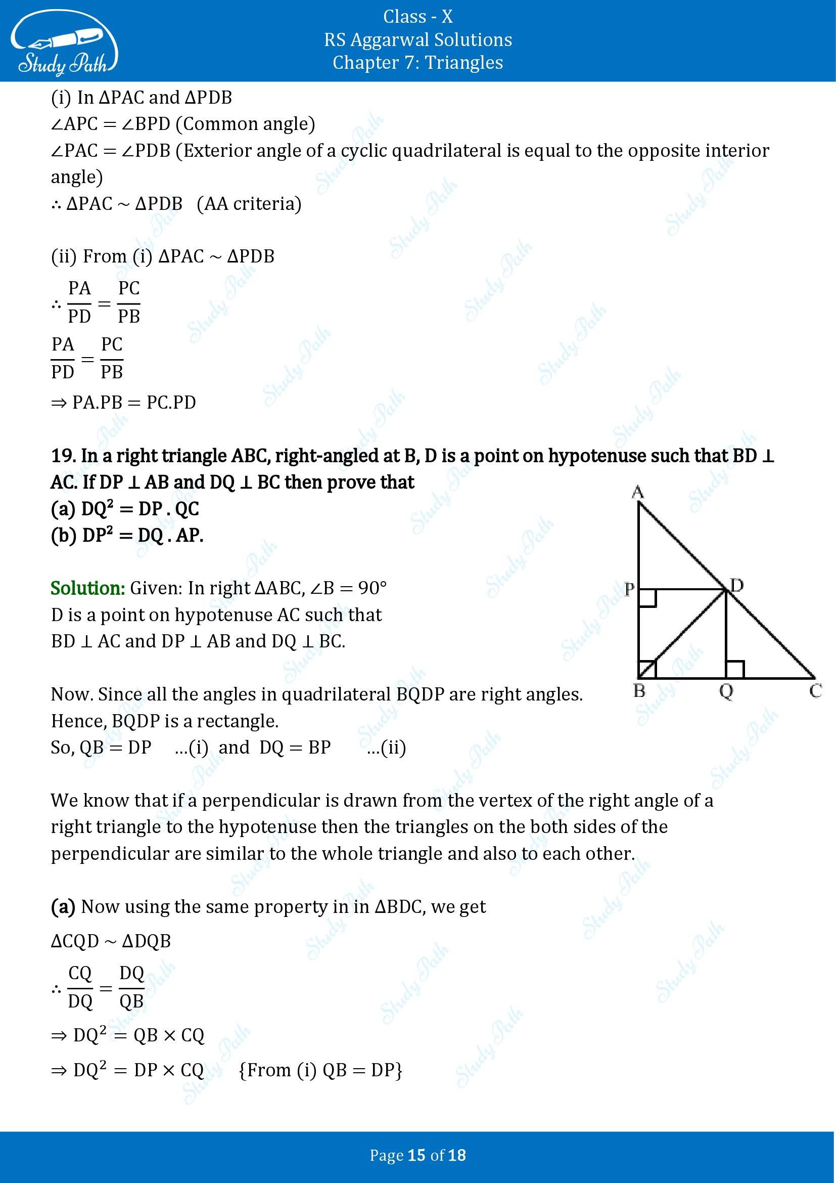 RS Aggarwal Solutions for Class 10 Chapter 7 Triangles Exercise 7B 00015
