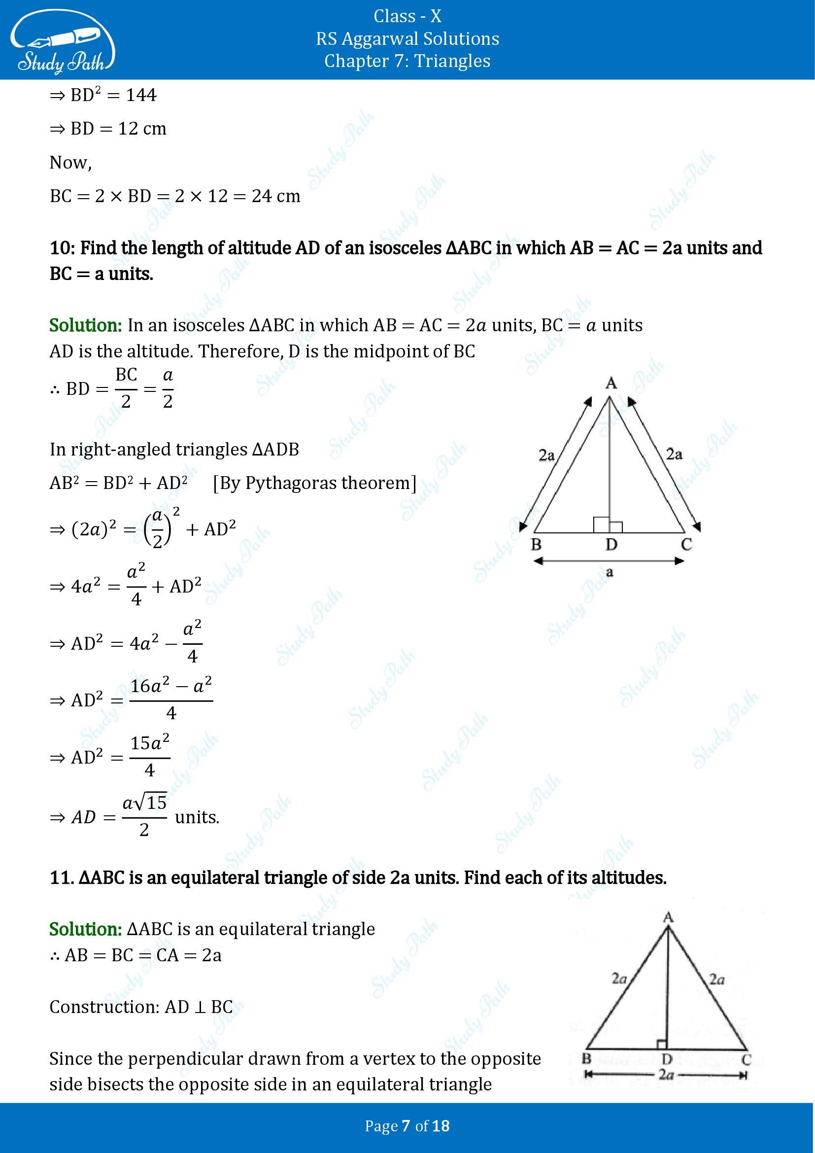 RS Aggarwal Solutions for Class 10 Chapter 7 Triangles Exercise 7D 00007