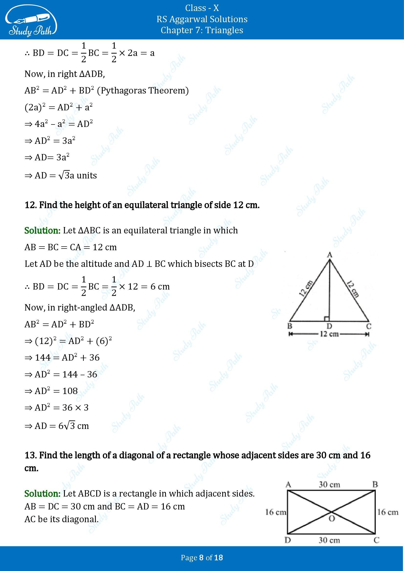 RS Aggarwal Solutions for Class 10 Chapter 7 Triangles Exercise 7D 00008