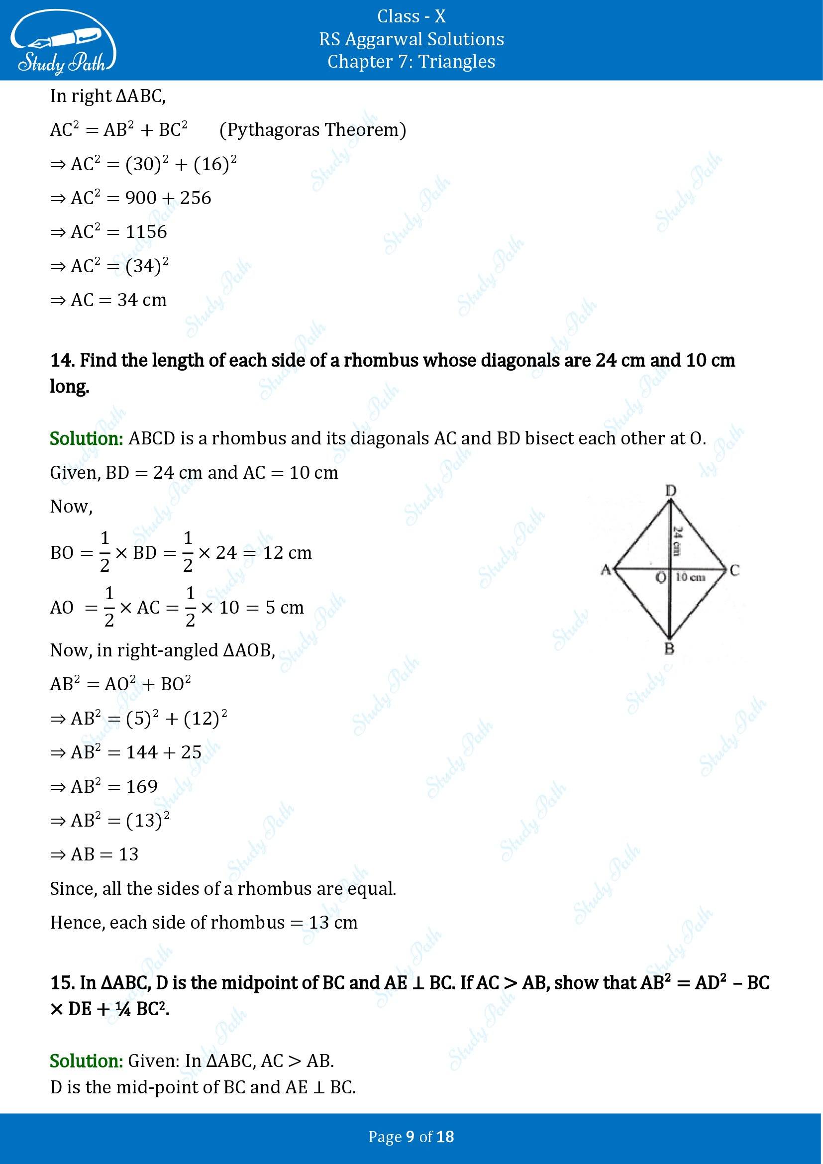 RS Aggarwal Solutions for Class 10 Chapter 7 Triangles Exercise 7D 00009