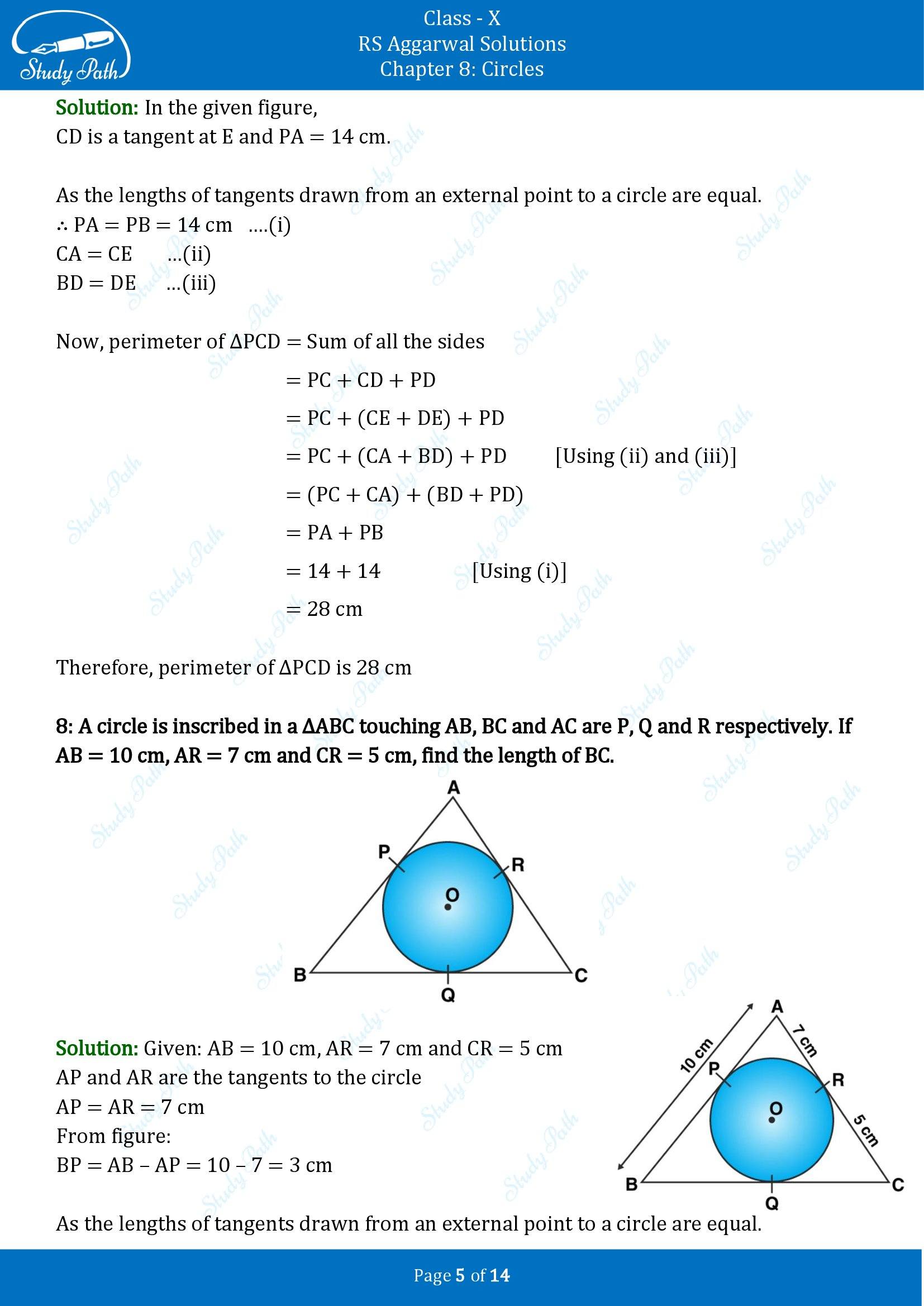 RS Aggarwal Solutions for Class 10 Chapter 8 Circles Exercise 8A 00005