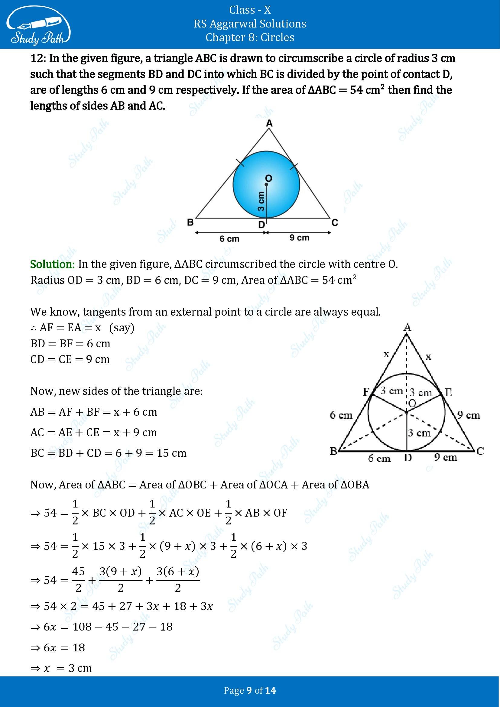 RS Aggarwal Solutions for Class 10 Chapter 8 Circles Exercise 8A 00009